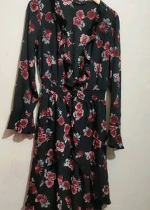 Black Dress Floral Print For Girl Or Woman 34 Bust