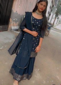 Stylish Navy Blue Kurta Set
