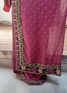 Beautiful Wine Sequence Saree