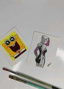 Spongebob & SpiderGwen Art