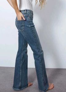 Flared Blue Denim Jeans
