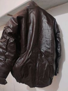 Unisex Brown Biker Leather jacket
