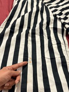 Striped Wide-Leg culottes Pants