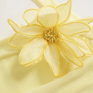 Sheer Yellow Floral Embellished Top