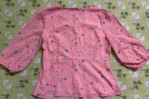 Chic Pink Floral Puff Sleeve Top