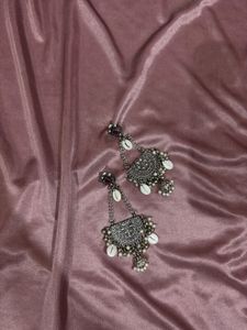Boho Oxidised Jhumka Earrings ✨