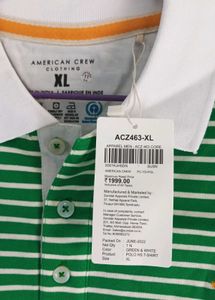 American Crew Men's Striped Polo T-Shirt