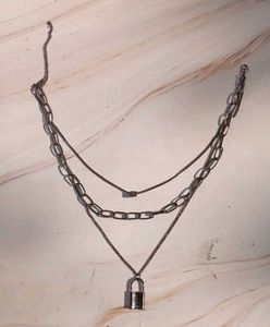 Layered Lock Pendant Necklace
