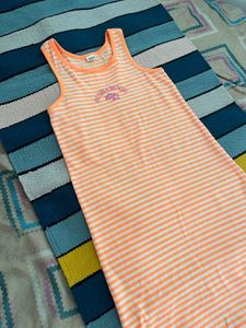 Orange Striped Aloha Mood Tank Top