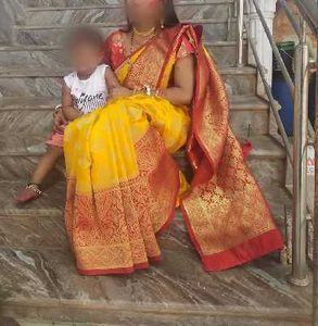 Beautiful Yellow & Red Banarasi Silk Saree