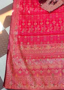 Beautiful Pink Silk Saree with Blouse