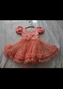 Sparkling Peach Tulle Party Dress