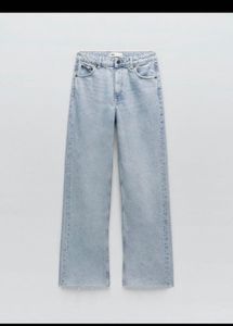 Zara Super High Waisted Straight Jeans