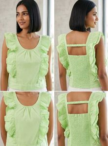 Lime Green Ruffle Sleeveless Top