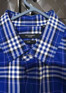 Jack &amp; Jones Premium Men’s Blue Check Shirt