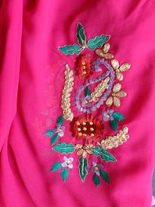 Embroidered Silk Saree