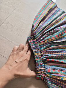 Bohemian Print Elastic Waist Skirt