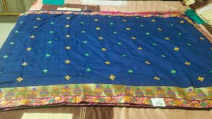 Elegant Blue Embroidered Saree