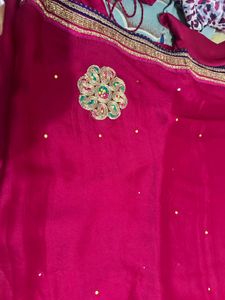 Exquisite Pink Silk Saree with Intricate Embellish