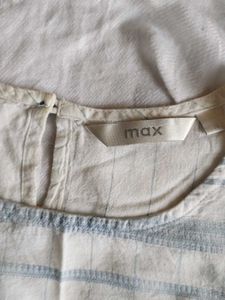 White Kurta with Blue Stripes