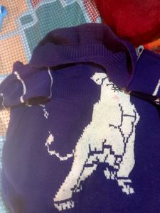 Hand made Knit Sweater with Dog Gr