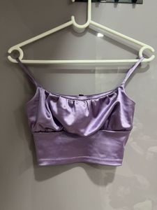 Satin Ruched Crop Top
