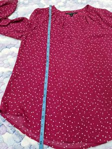 Chic Polka Dot Long Sleeve Top M