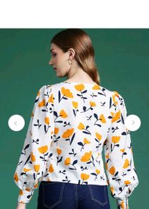 dressberry White Dress Material with Yellow Floral