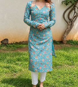 Bagru print long kurti