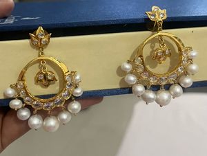 Elegant Pure Pearl &amp; Gold Satlada Necklace Set