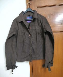dark Brown Checked Jacket