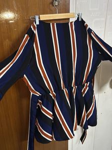 Striped Wrap Top