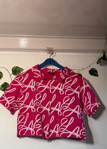 Vibrant Pink Cropped Shirt