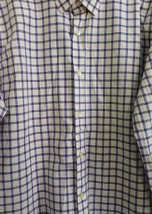Men's Blue Checkered Long Sleeve Shirt