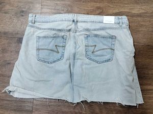 Light Wash Denim Mini Skirt