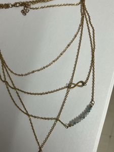 Layered Gold Necklace with Cross &amp; Infinity