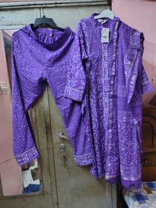 Purple Kurta Set &amp; Dupatta