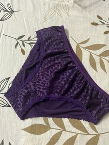 Lace Trimmed Purple Panties Set