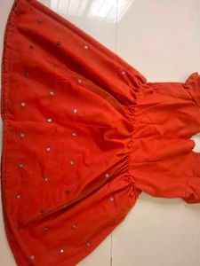 Beautiful Orange Ethnic frock
