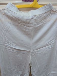 White Floral Kurta Set with Palazzo