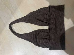 H&M Brown Textured Halter Neck Top