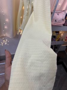 butter yellow Long Sleeve Henley Top