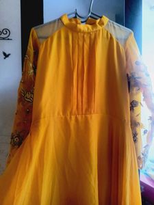 Elegant Yellow Ethnic haldi gown