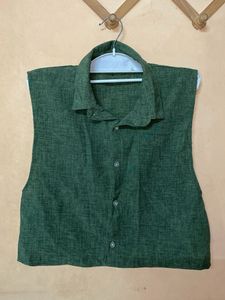 Green Collared Top &amp; Pants Set