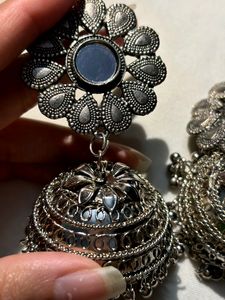 Oxidize Silver Earrings