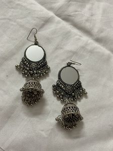 Mirror Jhumka Earrings
