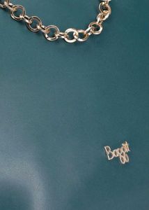 Stylish Teal Handbag with Gold Chain