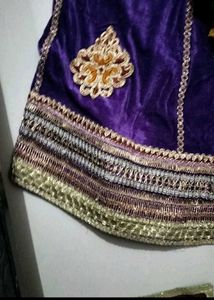 Elegant Purple Velvet Lehenga Choli