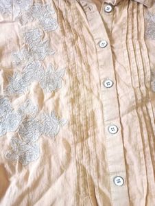 Embroidered Long Sleeve Tunic Shirt