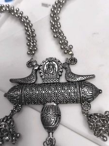 Vintage Oxidized Silver Peacock Necklace